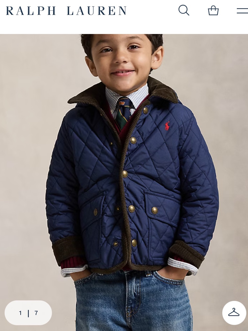 Polo by Ralph Lauren Navy Quilted Jacket 3T